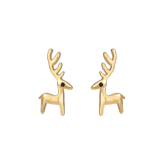 Deer Animal Stud Earrings Women Cubic Zirconia Earings Gift Jewelry