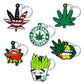 6 Styles PVC Green Leaf Vibes Hemp Leaf Style Keychain Car Keyring Cartoon