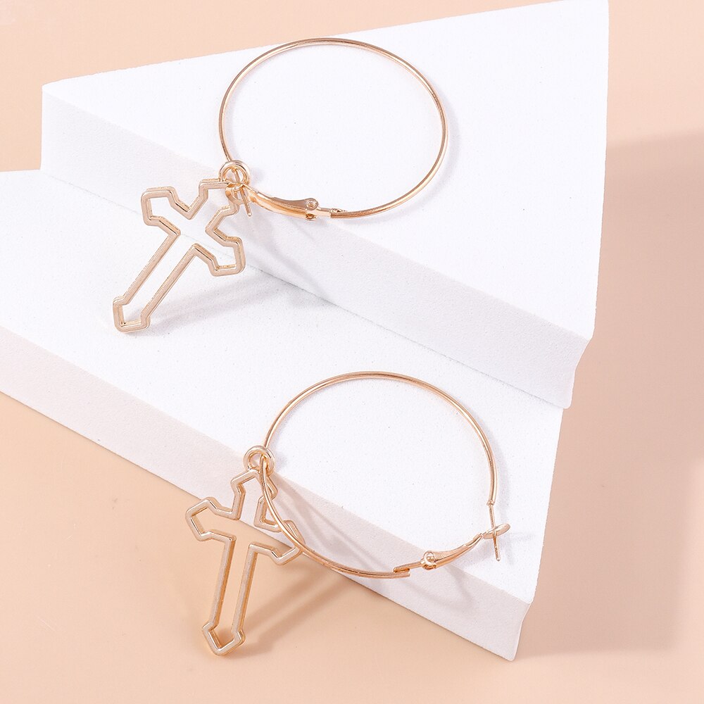 Rose Leaf Cross Drop Earrings Women Creativity Jewelry Cute Earring Girls Gift