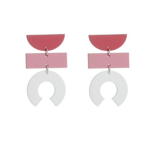 Ombre Geometric Drop Earrings Women Travel Fashion Cartoon Earrings Creative