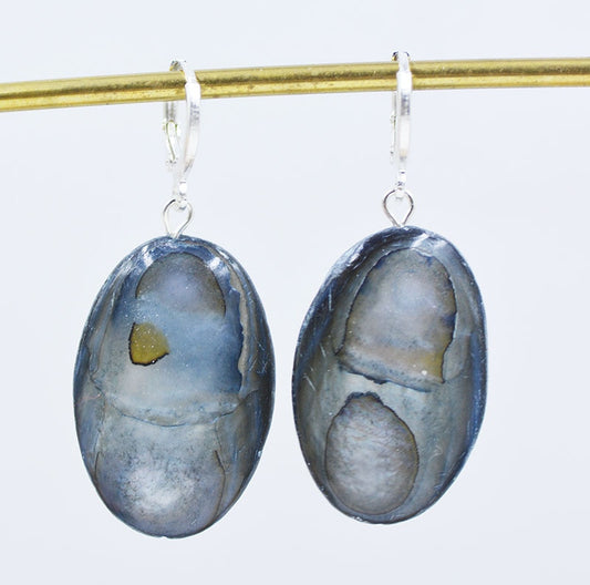 Grey Stone Pattern Dangle Earrings Women Fashion Modern Accessories Cute Stylish