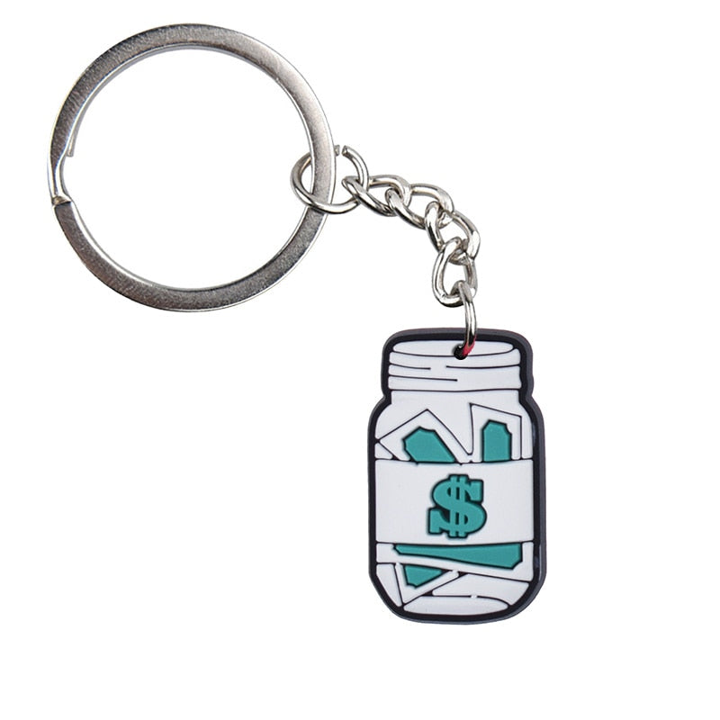 11 Styles Currency Dollar Bag Keychain Key Ring Calculator Dollar Money Tree