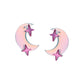 Holographic Moon Star Drop Earrings Women Travel Fashion Cartoon Earrings