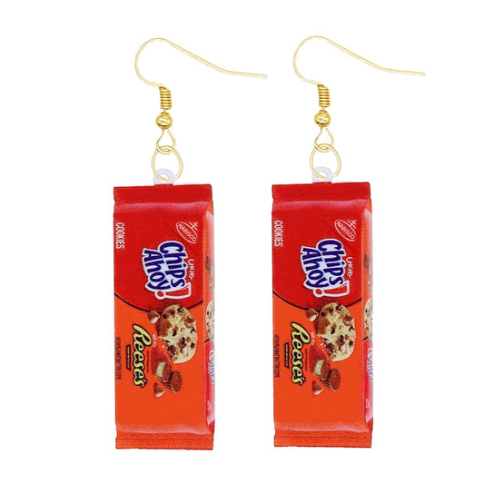 Cookies Candy Bag Funny Design Drop Earrings Women Charms Earring Fashion