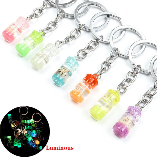 16 Styles Creative Luminous Bottle Glow In The Dark Keychain Gift Cute Charms