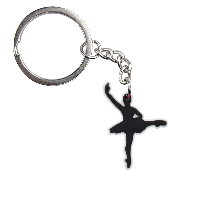 12 Styles I Love Dance Ballet Shoe Ballerina Keychain Party Gift Cute Keyring