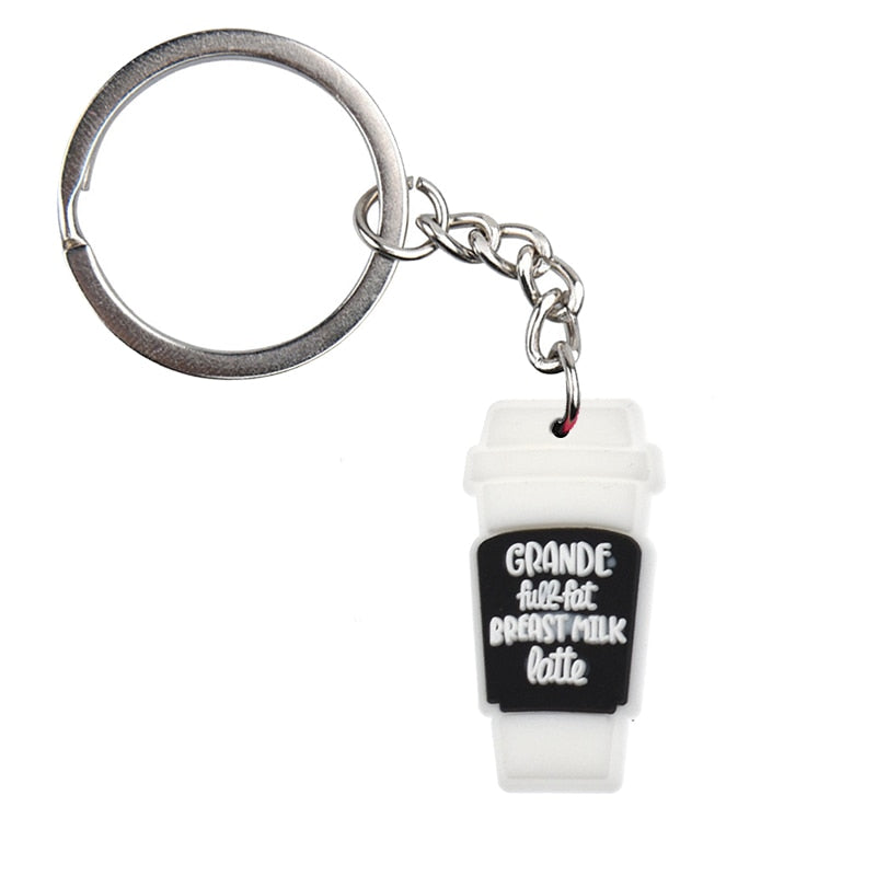 Grande Coffee Cup keychain Cartoon Key Ring Anime Pendant Key Holder Art Gift