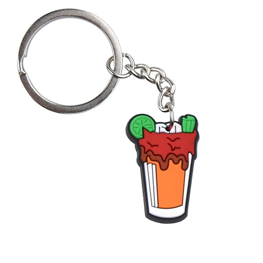 Bloody Mary Cocktail Keychain Cartoon Creative Gift Key Holder Keyring Anime