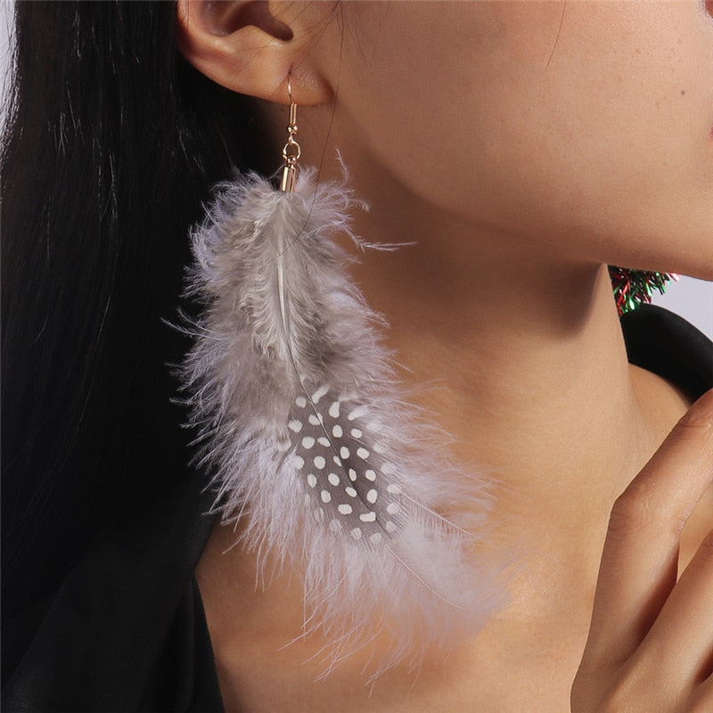 Feather Dangle Drop Earrings Women Charms Earring Fashion Creative Jewelry