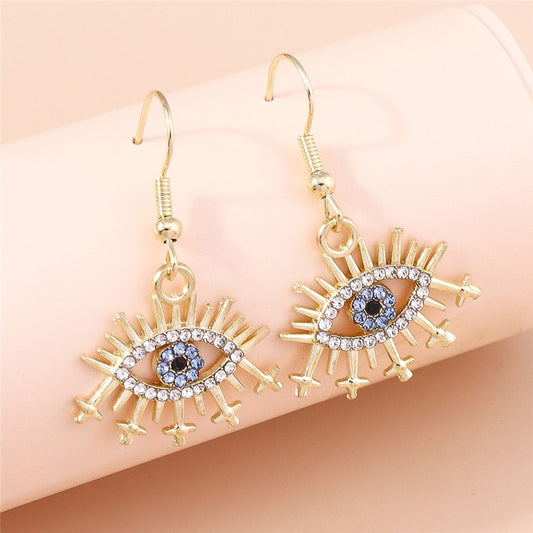 Rhinestone Large Eye Drop Earrings Women Gifts Earring Cute Girls Eardrop