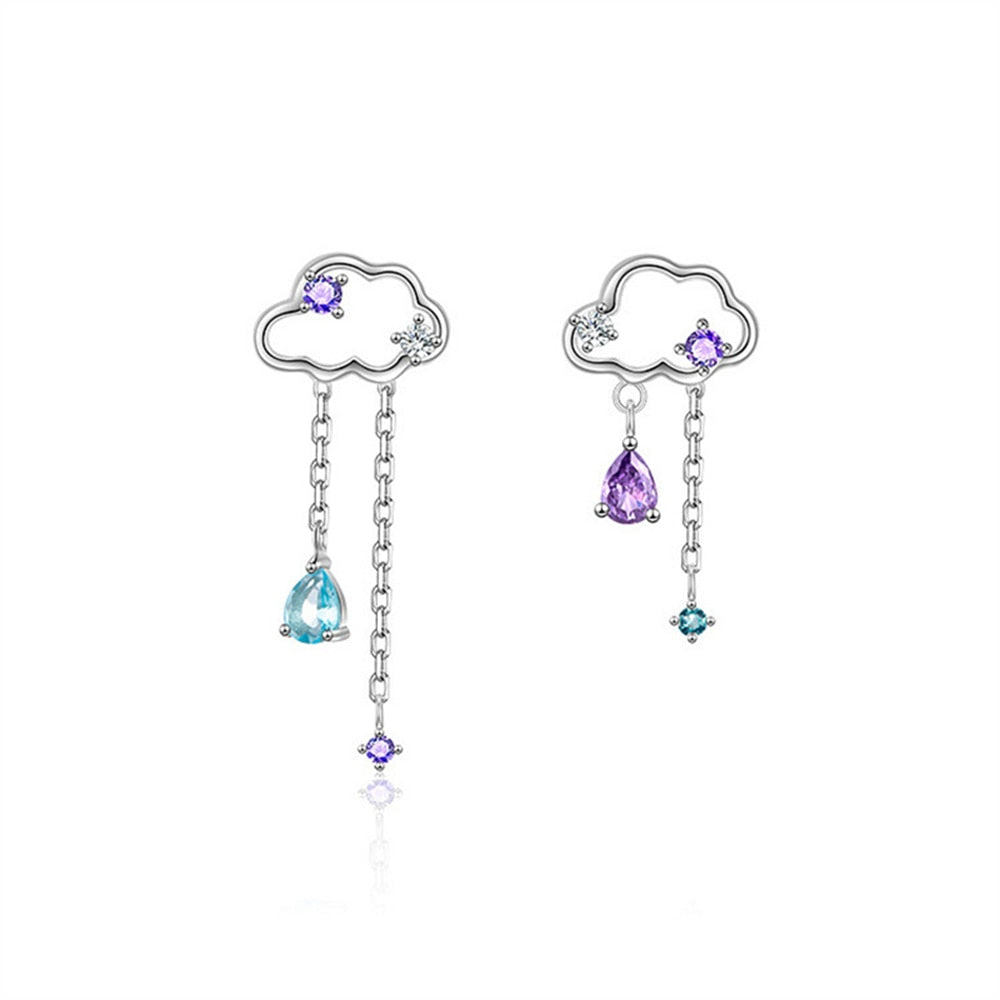Cloud Crystal Drop Earrings Women Fashion Creative Art Cute Stylish Jewelry