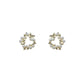 Imitation Pearl Wreath Studs Earring Cute Geometric Zircon Earrings Female