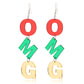 OMG Pendant Drop Earrings Women Travel Fashion Cartoon Earrings Creative Jewelry