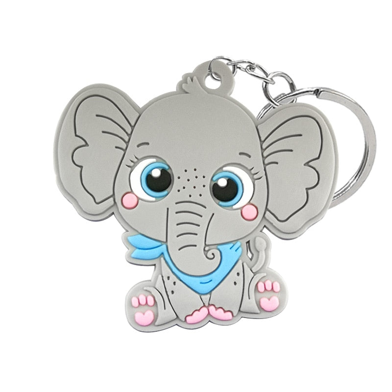 Cute Baby Elephant Keyring Cute Cartoon Style Keychains Bag Car Pendant Jewelry