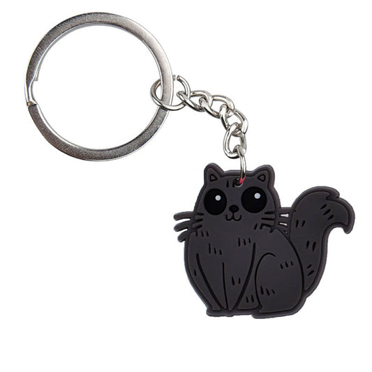 Grey Cat Cute Animals Cartoon Keychain Lovely Shape Key Holder fit women men