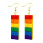 Creative Funny Design Colorful Construction Toy Drop Earrings Women Creativity