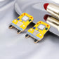 Yellow Car Lady Cute Stud Earrings for Women Jewelry Girls Earrings