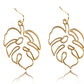 4 Colors Hollow Tropical Plant Leaf Drop Earrings Cartoon Ear Pendants