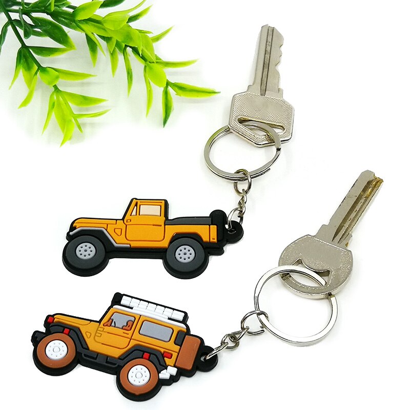 21 Styles PVC Vehicle Series Keychain Cute Keyring Car Key Accessories Gadget