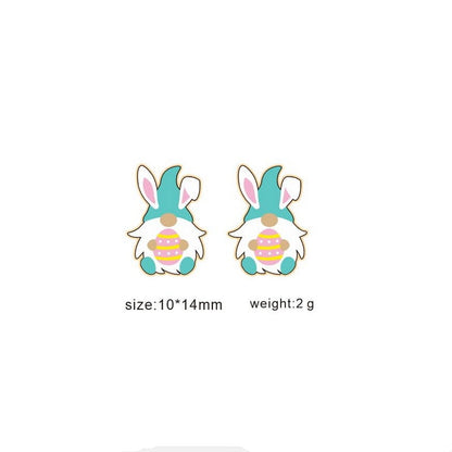 Easter Gnome Wooden Stud Earrings Women Gifts Earring Cute Girls Eardrop Jewelry