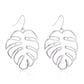 4 Colors Hollow Tropical Plant Leaf Drop Earrings Cartoon Ear Pendants