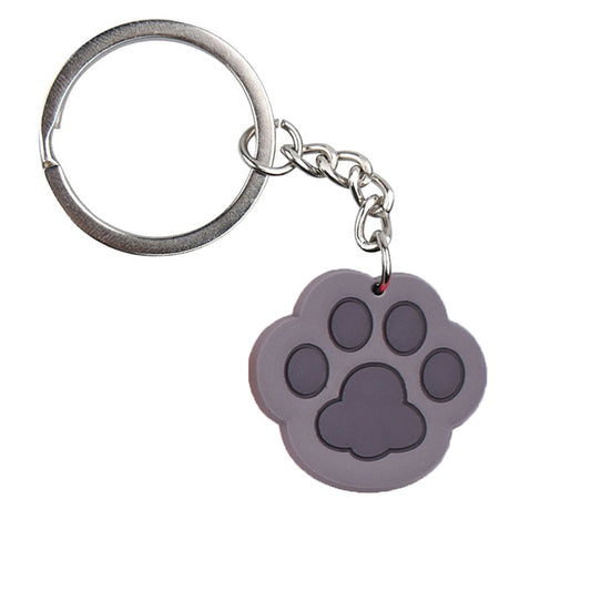 Grey Dog Cat Paw Keychain Party Gift Cute Keyring Cartoon DIY Jewelry Souvenir