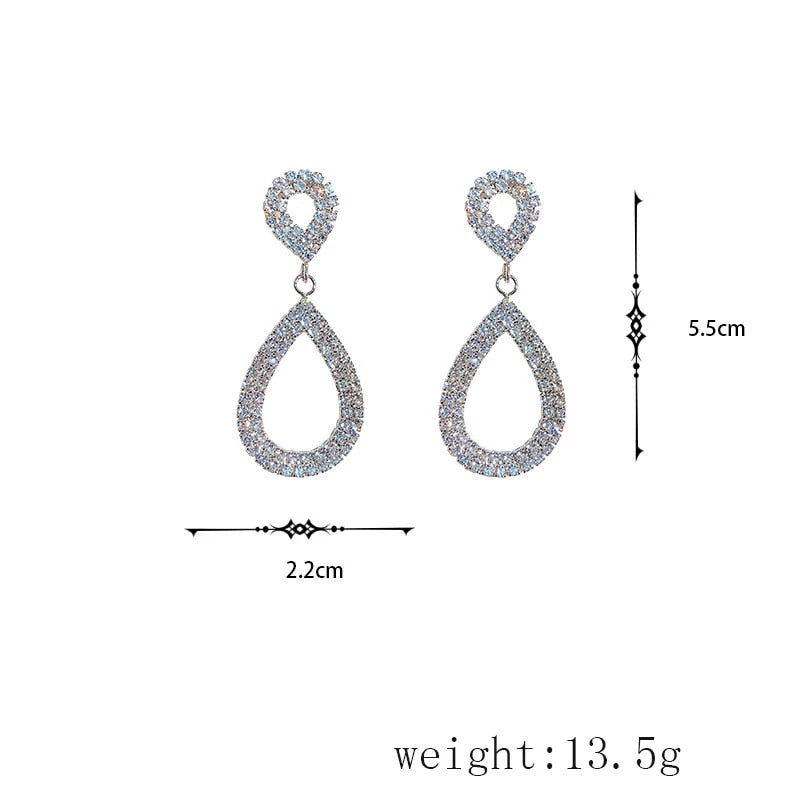 5 Styles Irregular Drop Earrings Inlaid With Rhinestones for Fashion Stylish