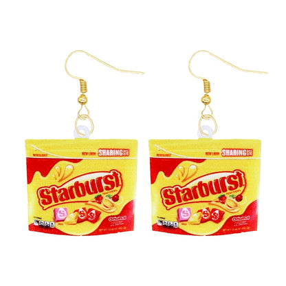 Starburst Candy Bag Funny Design Drop Earrings Women Charms Earring Fashion