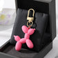 11 Styles Resin Cartoon Balloon Dog Animal Keychains Key Ring For Women Men