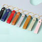8 Colors PU Leather Keychain Business Gift Key Chain Men Women Car Strap Waist