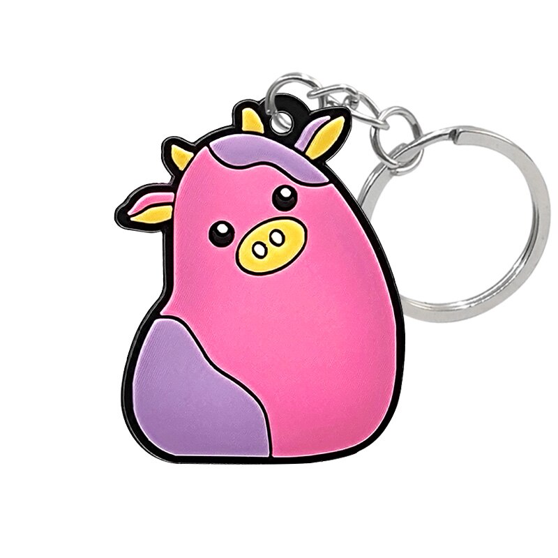 14 Styles Anime Keychain Cute Pigs Lovely Pink Animal Keyring Kids Toys Gadget