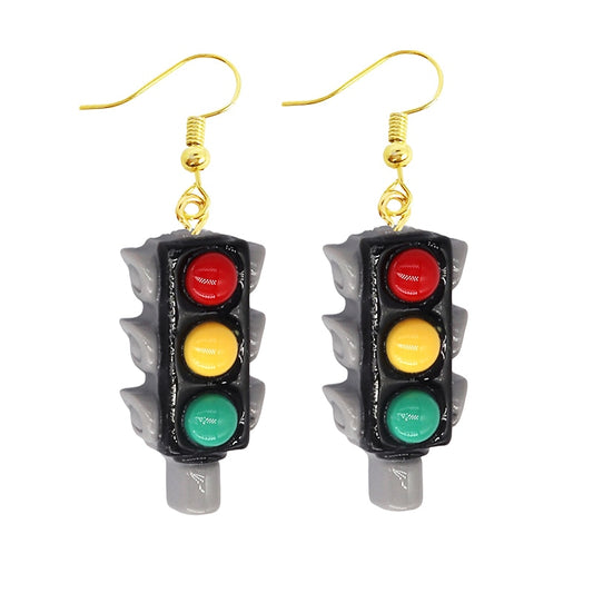 Creative Funny Design Traffic Light Drop Earrings Women Creativity Jewelry Cute