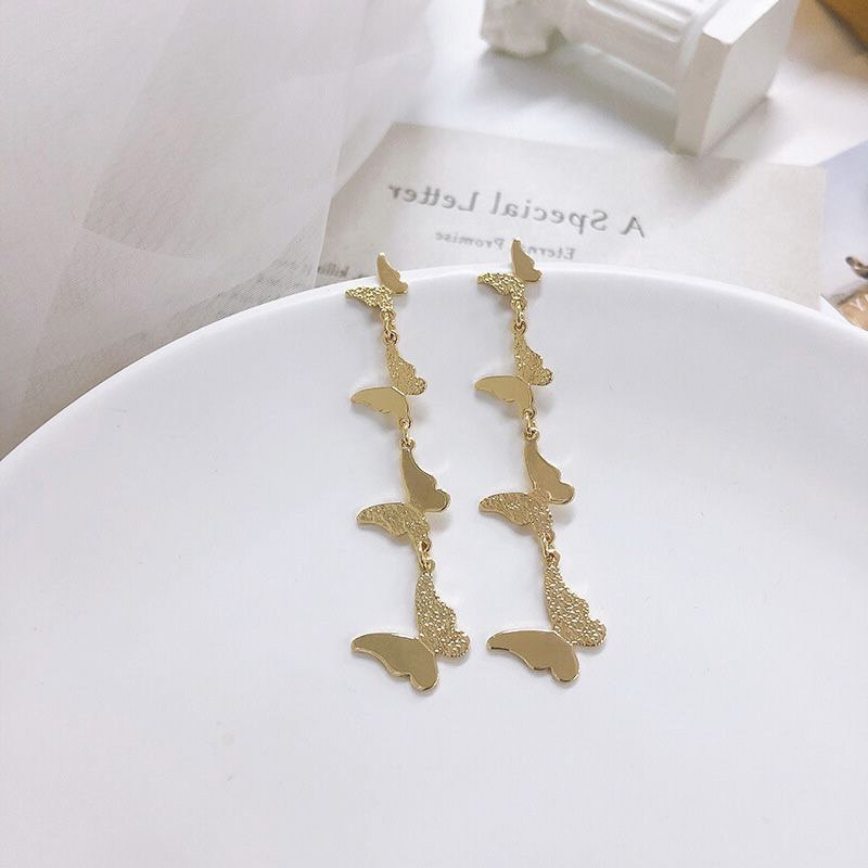 Layered Butterfly Drop Earrings for Fashion Stylish Jewelry Drop Earrings
