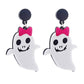 Ghost with Bow Acrylic Drop Earrings Women Travel Fashion Cartoon Earrings
