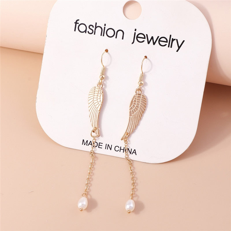 Angel Wings Pendant Drop Dangle Earrings Trendy Women Fashion Earrings Jewelry