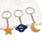 6 Styles Souvenir Gift Litter Star Rubber Keychain Cartoon Cloud Star Moon Key