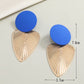 Blue Round Detail Palm Leaf Lady Cute Drop Earrings for Women Jewelry Girls