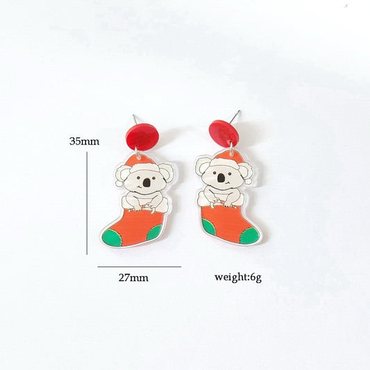 Christmas Socks Drop Charm Earrings For Women Girl Fashion Modern Jewelry Gift