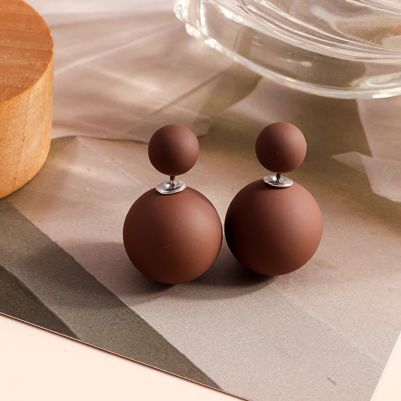 Minimalistic Ball Design Fashion Earrings Women Girls Stud Earrings Wedding