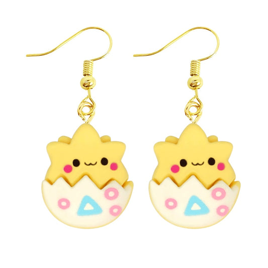 Yellow Star in Egg Drop Earrings Women Gifts Earring Cute Girls Eardrop Jewelry