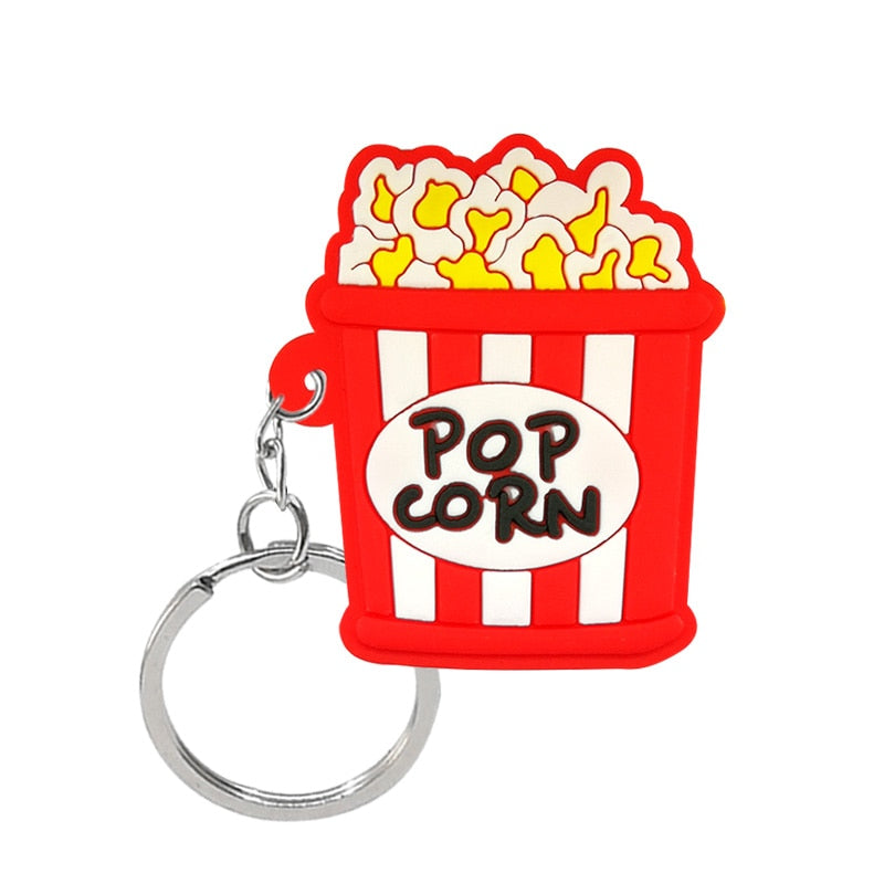 19 Styles Fast Food Junk Food Sweets Treats Keychain Cartoon Key Holder Car