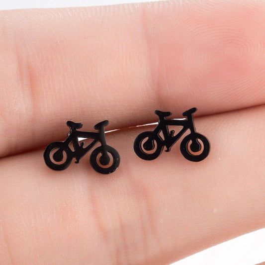 Bicycle Stainless Steel Earrings Women Jewelry Small Studs Gifts Earring