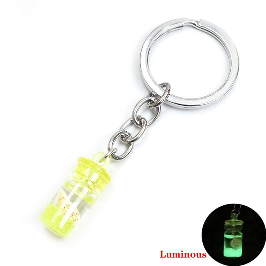 Yellow Luminous Bottle Keychain Gift Cute Charms Keyring Souvenir Handbag