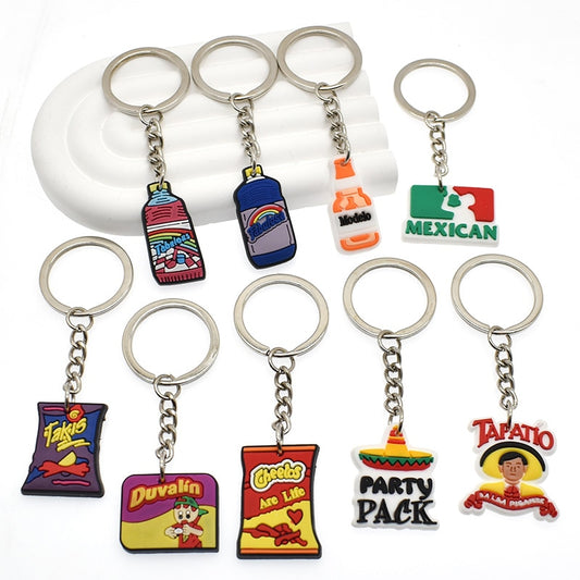 32 Styles Mexican food French Fries Keychain Cartoon Creative Gift Key Holder