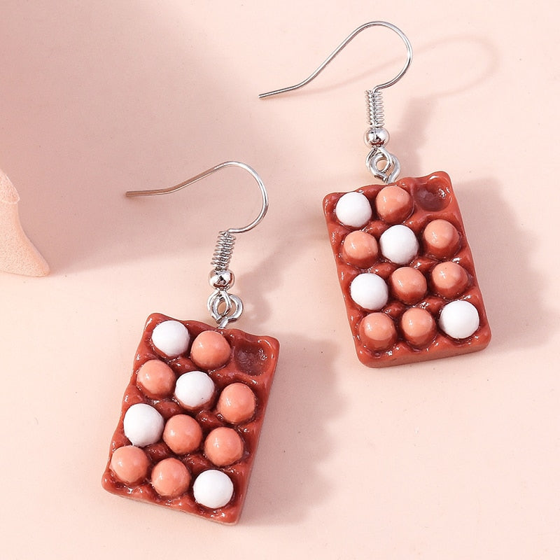 Chocolate Candy Dangle Earrings Women Charms Earring Fashion Creative Jewelry