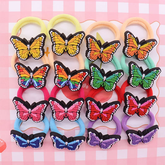 2Pcs/Set Kawaii Cartoon Animal Butterfly Headband Scrunchie Children's Elastic