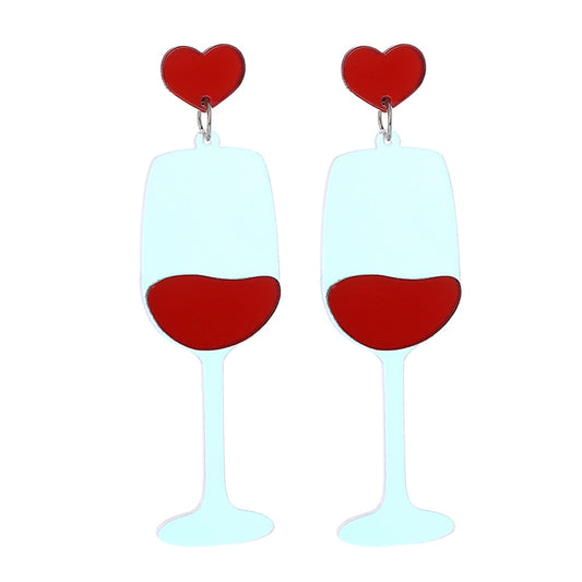 Wine Glass Drop Earrings Women Travel Fashion Cartoon Earrings Creative Jewelry