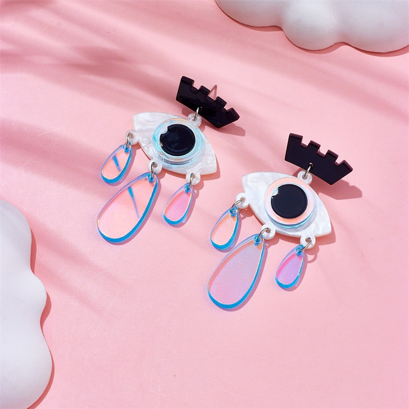 Eyes and Tears Drop Earrings Female Travel Cartoon Earrings Creative Art Jewelry