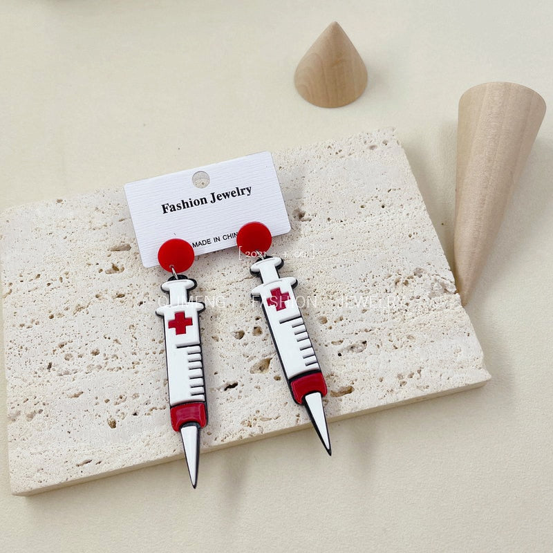 50 Styles Moon Rose Heart Drop Earrings Female Travel Cartoon Earrings Creative