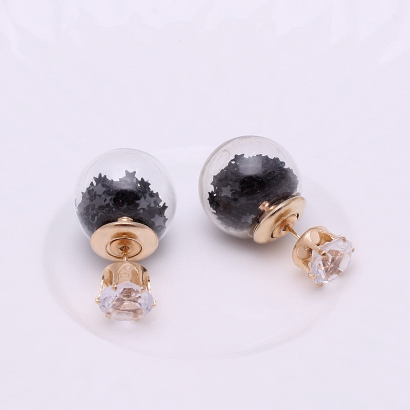 Glitter Ball Stars Fashion Earrings Women Girls Stud Earrings Wedding Jewelry